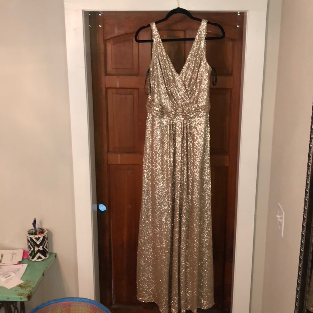 Sorella Vita Bridesmaid Gold Sequin Dress
